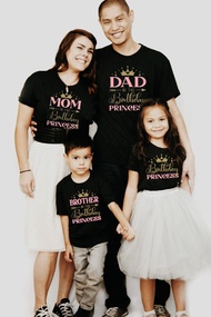 FAM PRINCEESS kaos seragam keluarga kembar bapak ibu anak aunty uncle grandma brother cousin kapelan