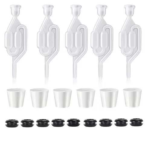 S-ShapeTwin Bubble Airlock for Wine Making Airlock for Wine Fermenting, Brewing, Beer, Wine, Sauerkr