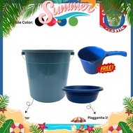 Happy Plastic 15L Water Pail with Mini Basin and Deep Dipper Laundry Household Bundle