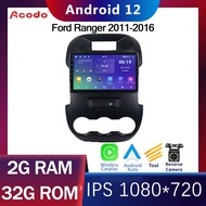 Acodo รถวิทยุ 2din สเตอริโอ Android สำหรับ Ford Ranger 2011-2014 Android 9 นิ้ว 2G RAM 16G 32G ROM Quad Core Touch แยกหน้าจอทีวีนำทาง GPS สนับสนุนวิดีโอพร้อมกรอบ