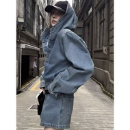 OB163 Set Jumpsuits Jeans Youthful Dynamic Style Long Sleeve Hooded Design