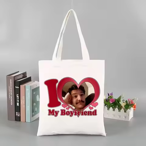 Pedro Pascal My Boy Friend Canvas Fashion Tote Ladies Cosmetic Bag Eco-friendly Large Capacity Porta