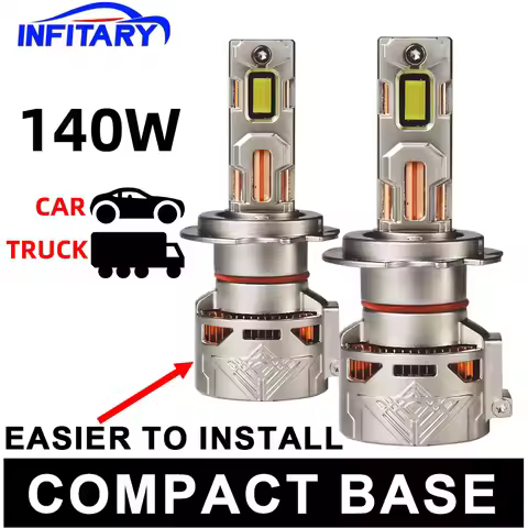 Mini Bottom High Power 140W H7 H4 LED Auto Headlights H1 9005 9006 H11 6 Copper Tube Light Ultra-Bri