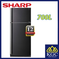 Sharp 700L 2 Door Fridge i-Kagami J-Tech Inverter Refrigerator SJP735MBK