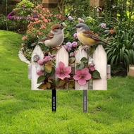 [deevoka] Garden Stake Ornament Collection Yard Decor Artwork 2D Garden Sign Bird Plaque Yard Sign f