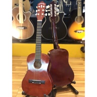 OverSpeed 30-Inch Acoustic Guitar (Red) With Free Gifts Pick + Storage