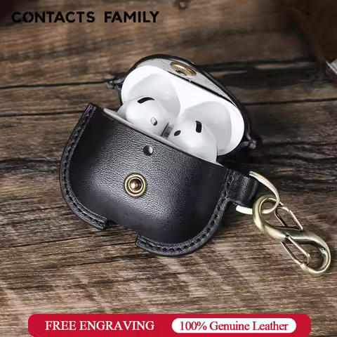 Genuine Leather Case for AirPods 4 Case 2024 Bluetooth Earphone Cover for Apple Airpod 4 Funda Prote