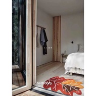 Bedside Blanket "Leaf Vancouver Door Mat Bathroom Mirror Front Nano Multi-Purpose Carpet Red Maple B
