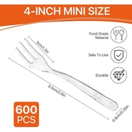 600pcs Clear Plastic Mini Forks, 3.7'' Mini Tasting Forks, Disposable Tasting Forks, Tiny Appetizer 