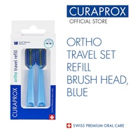 Curaprox Ortho Travel Set Spare Brush Head for CS 5460 Ortho, Blue, 2 Pcs (For Braces Care)