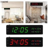 FAKEME Large Digital Alarm Clocks Desktop Wall Clock 24 Hours Hourly Chime for Home