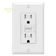 GFCI Outlet 15 Amp, Self-Test GFI Electrical Outlet, Tamper Resistant GFCI Receptacle with Wall Plat