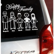 ATTRACTIVE CAR CUTTING STICKER HAPPY FAMILY STICKER COOL HAPPY FAMILY GLASS STICKER