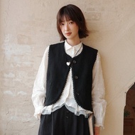 圓領花邊馬甲|馬甲|背心|兩色|春款|Sora-2060