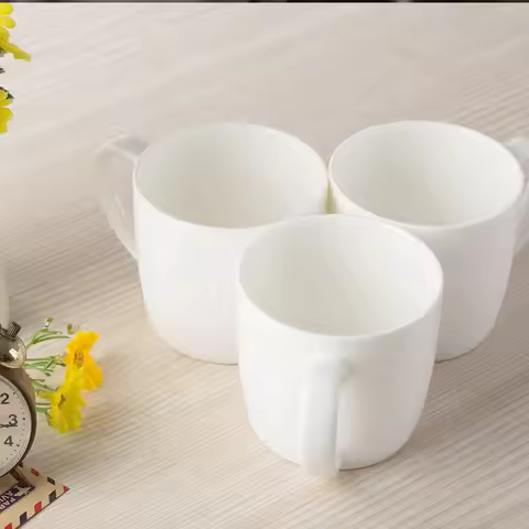 300ML, 3pcs/lot, plain white bone china coffee cup, ceramic cup morning mug, zakka milk mug, porcela