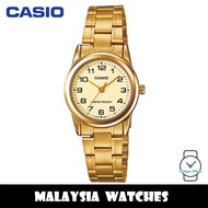 (100% Original) Casio LTP-V001G-9B Quartz Analog Gold-Tone Stainless Steel Case  Strap Watch LTPV001