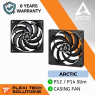 Flexi Tech ARCTIC P12 / P14 Slim PWM PST 120mm / 140mm Case Fan - Black with integrated Y-cable