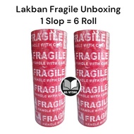 MERAH Special 1 Slop 6 Rolls Fragile Unboxing Red Tape 90 yards 70 yards 50 yards
