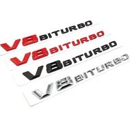 3D ABS Car Fender Side Emblem V8 BITURBO Badge Sticker For Mercedes AMG W212 W213 W204 W205 W222 S63