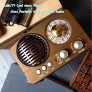 Ready stock* Portable Bluetooth Speaker Retro Mini Portable Vintage Retro Radio AM FM SW Wireless Bluetooth Speaker USB/TF Card Music Player