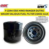 F-2244 OSK HINO RANGER DUTRO W410R VALIDUS FUEL FILTER 23401-1114