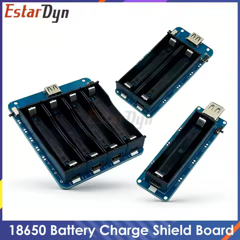 18650 Battery Charge Shield Board Micro USB Port Type-A USB 0.5A 5V 3.3V For Arduino/ Raspberry Pi/ 