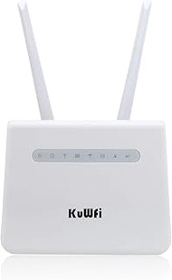 KuWFi 4G LTE Wireless Router CPE with SIM Card LAN Port 300Mbps Mobile WiFi Hotspots Work with 32 WiFi Users Work for Singtel/StarHub/MobileOne (M1)