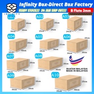 Medium Size Box-B-Flute-3MM RSC Carton Box Packaging Courier Box Kotak Karton Kotak Courier