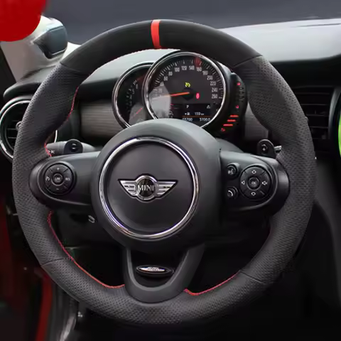 Hand-stitched Genuine Leather Car Steering Wheel Cover for Mini (Hatchback/Mini) JCW Clubman JCW Con