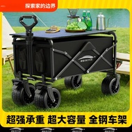 Camping Trolley Foldable Outdoor Trolley Picnic Car Portable Camp Trailer Trolley Camping Car Stall 