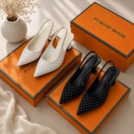 [ Zendy.giay] High-end 5p polka dot wedge high heels with bow tie G52