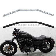 บาร์ลากรถจักรยานยนต์แท่งตรงมือจับ Dimpled สำหรับ Harley Sportster XL883 XL1200 X48 Dall Softail ไขมัน Bob Boy FLST FXST