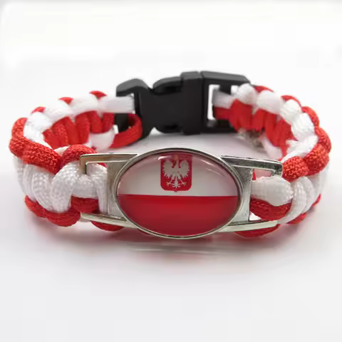 Customise Poland Flag Bracelet Charm Poland Wrap Bangles For Women And Men