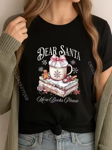 Christmas Tree Coquette Bow Santa Claus Candy Pajamas Harajuku Funny Gifts Retro Washed Tshirt