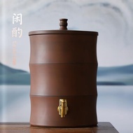 建水紫陶水缸家用陶瓷儲水罐儲水缸帶龍頭小號抽水式水龍頭小水缸