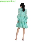 COQUI - Women's DRESS designed with puffed sleeves, V neck, short flared elegant lady GRACE DRESS