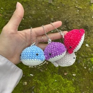 GANTUNGAN Crochet Whale Keychain - Amigurumi Crochet Whale Keychain - CoupleKeychain