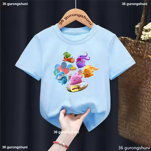 New Arrival Girls Tshirt Cute Sunny Bunnies Cartoon Print Kids T-Shirts Summer Funny Boys T Shirt Fa