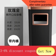 YQ63 Hotel Trash Can Stainless Steel with Ashtray Office Building Elevator Shopping Mall Sales Department Hotel Smoking