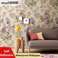Lilac Wallpaper Self-Adhesive Wall Paper Dinding Wallpaper Dinding Bilik Tidur Wall Sticker Decorati