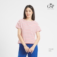 เสื้อยืด เสื้อยืดผู้หญิง Gsp เสื้อยืดลายริ้ว Lucky Stripes สดใส มีสีสัน ใส่สบาย ผ้านุ่มเด้ง ไม่ร้อน (PYAHRE)
