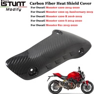 Motorcycle Exhaust Escape Link Pipe Systems Carbon Fiber Protector Heat Shield Cover Guar For Ducati Monster 1200 S R 82