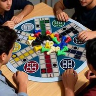 6-Player Set: Includes 1 Round Game Board, 24 Dice In 6 Colors, 2 Dice. Classic Dice Board Game, 50c