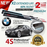 BMW 5 Series 2010-2016 4S Professional™ Extreme Silica Series II Wiper Silicone Blades Set (1 pair) 