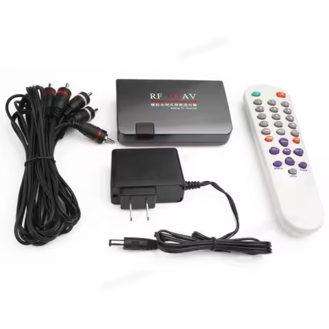 RF To AV Converter Station Channel Selector TV Cable To Projection TV Video Port Support Full Standa
