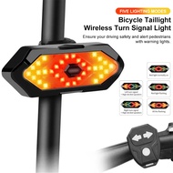 JPK【Hot Sale】Bicycle Taillight Wireless Turn Signal Light with Remote USB Rechargeable Front Rear Bike Tail Lights for MTB Road Bike Scooters