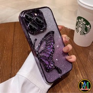 CASE REALME LUXURY GLITTER BUTTERFLY U1 2 2 PRO 5 5i 5S 9i 14 14T C1 C11 2020 2021 C12 C15 C2 C20 C2