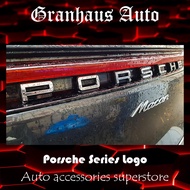Porsche Red Chrome Black Rear Emblem Logo Panamera Macan Cayenne Cayman Boxster Carrera 911