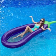 250*105*20cm Eggplant Shaped Inflatable Floating Row Bed with Mesh Swimming Pool Water Toys Swimming
