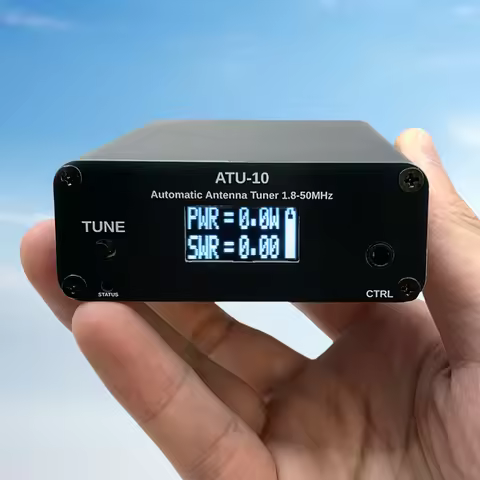 ATU-10 Automatic Antenna Tuner 1-15W Antenna Automatic Tuner 1.8-50MHz 0.91 Inch OLED Display